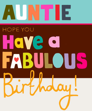 Fabulous Auntie Birthday card - Daisy Park