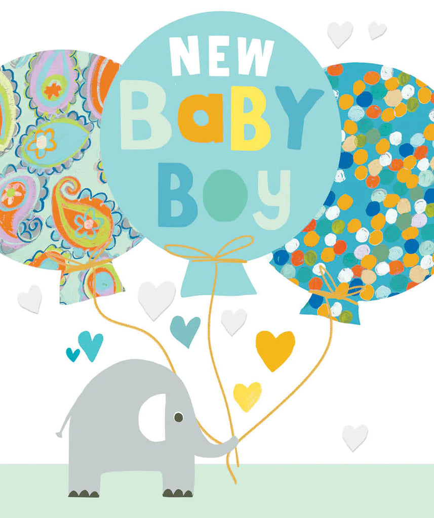 New Baby Boy balloon Card - Daisy Park