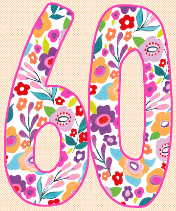 60th floral birthday card - Daisy Park