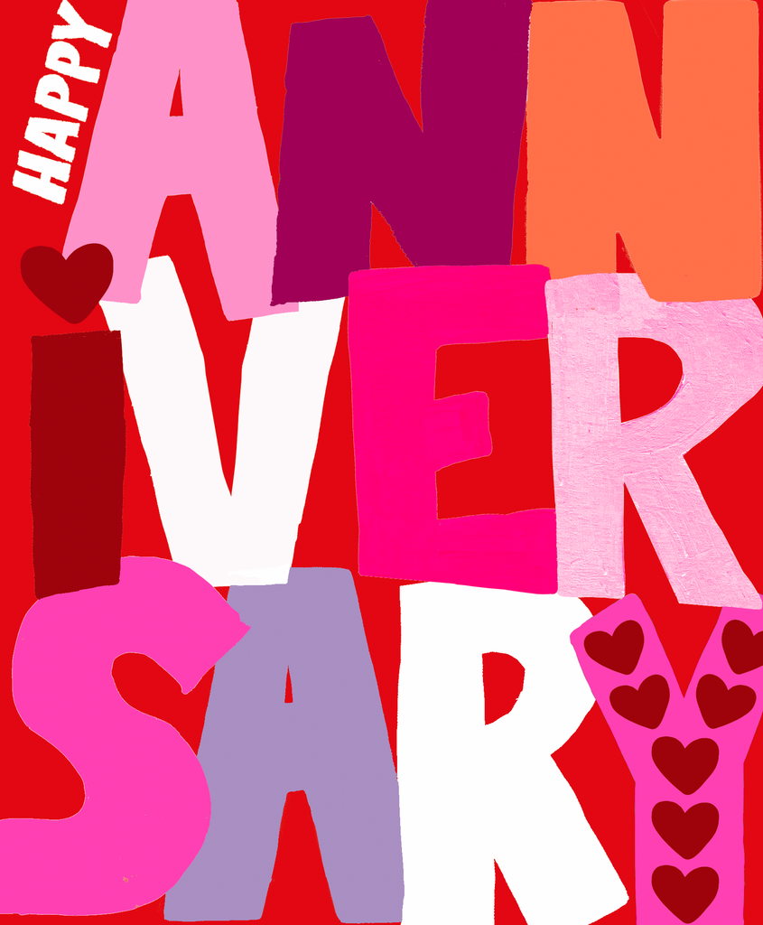 Big text anniversary card - Daisy Park