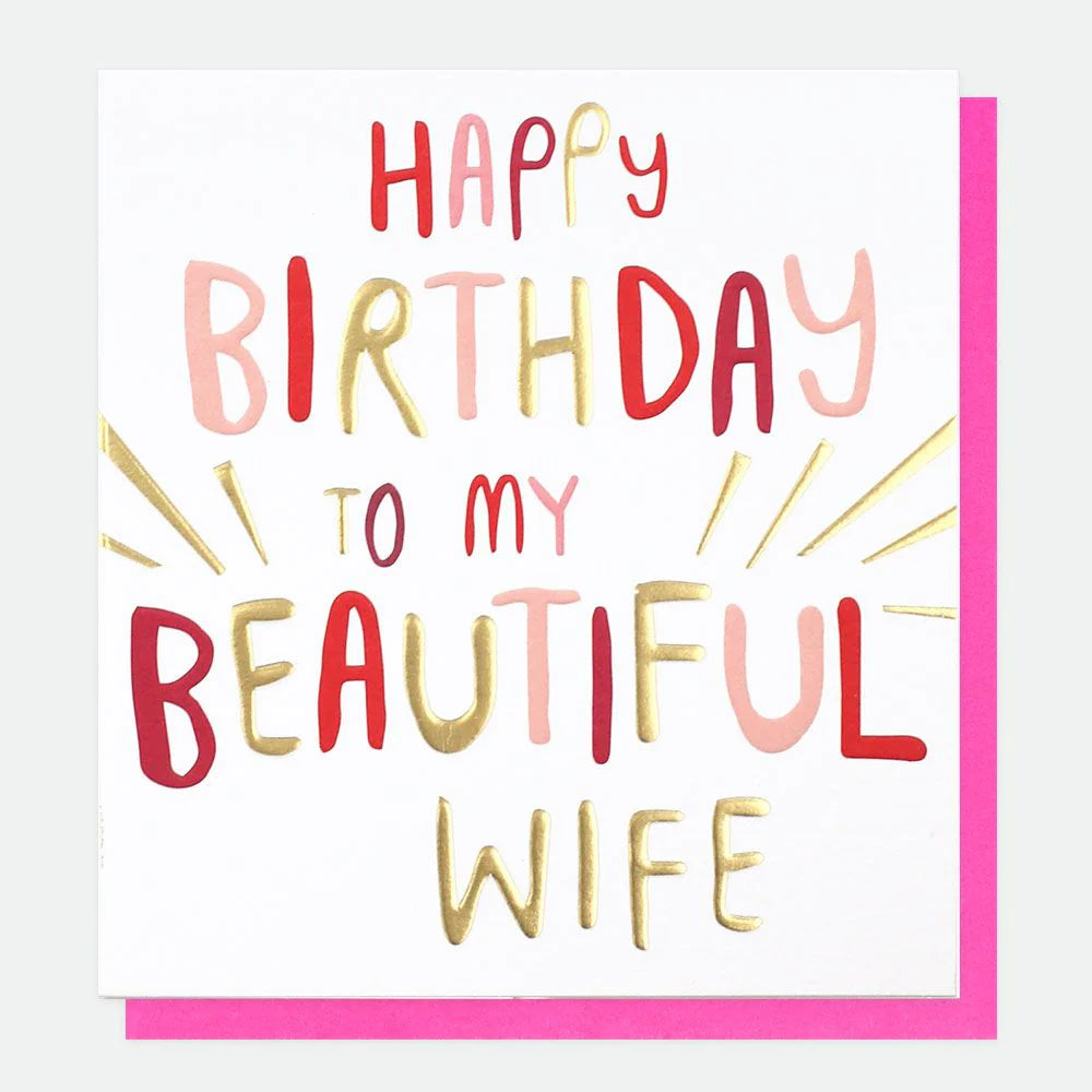 Happy birthday to my wonderful wife card - Daisy Park