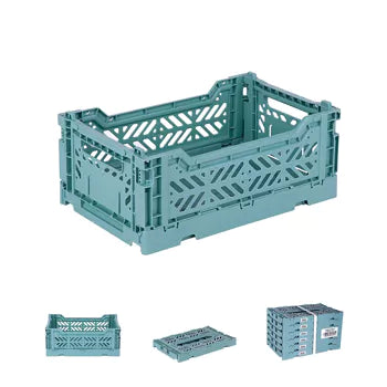 Mini folding crate teal - Daisy Park