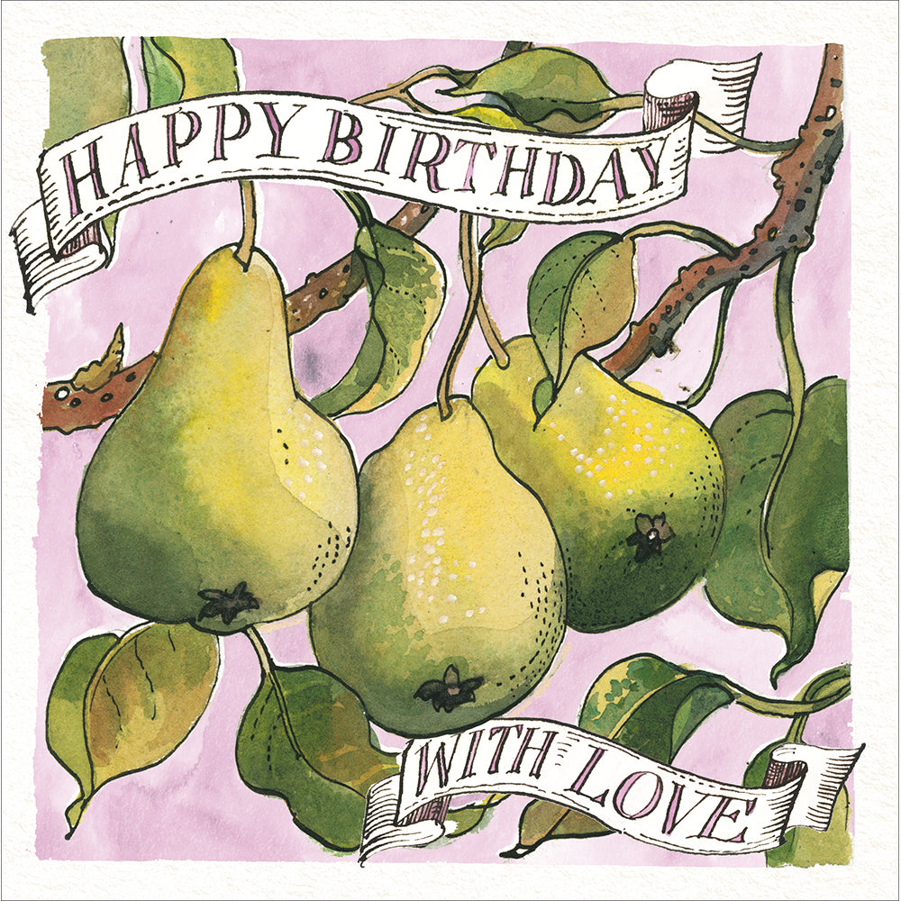 Matthew Rice Garden Pears birthday card