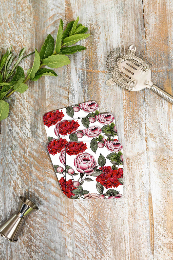 Toasted Crumpet In Full Bloom Set of 4 Coasters - Daisy Park