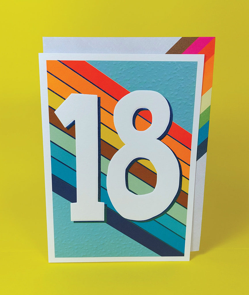 Age 18 Blue Jamboree birthday card - Daisy Park