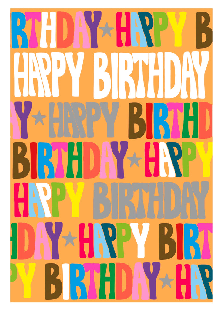 Happy Birthday Text all over card - Daisy Park