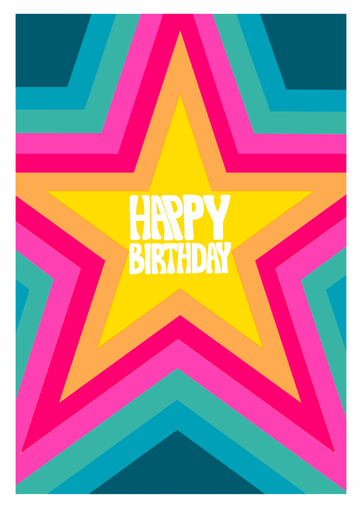 Happy Birthday Star beams card - Daisy Park