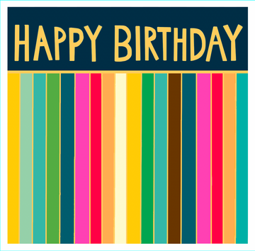Happy Birthday Rainbow Stripes Card - Daisy Park