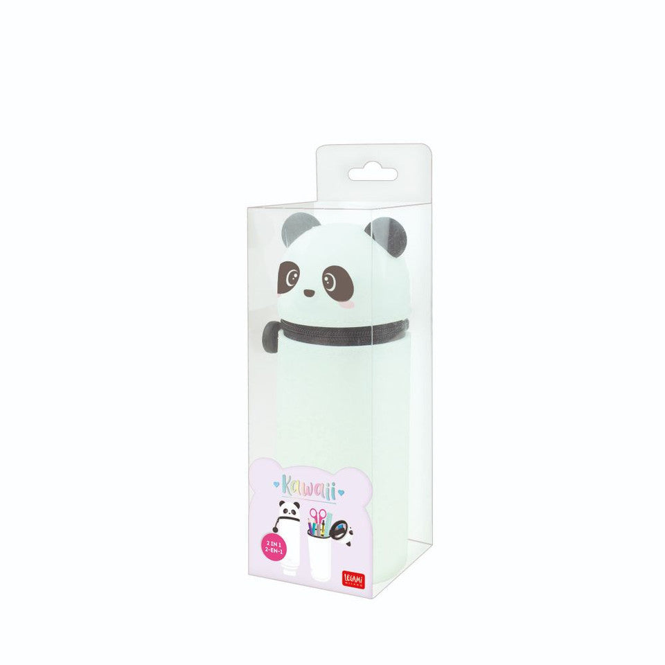 Legami Kawaii 2 in 1 soft silicone panda pencil case - Daisy Park
