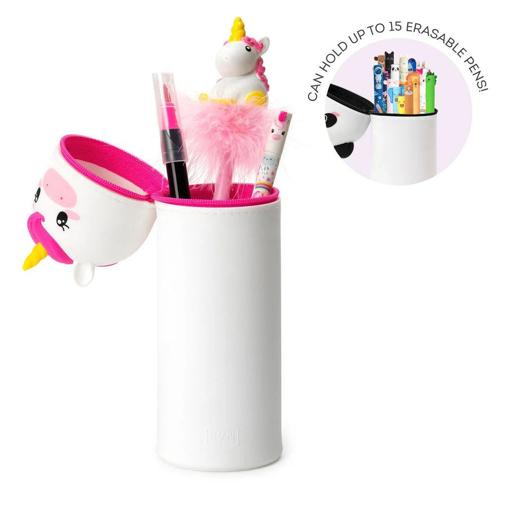 Legami Kawaii 2 in 1 soft silicone Unicorn pencil case - Daisy Park