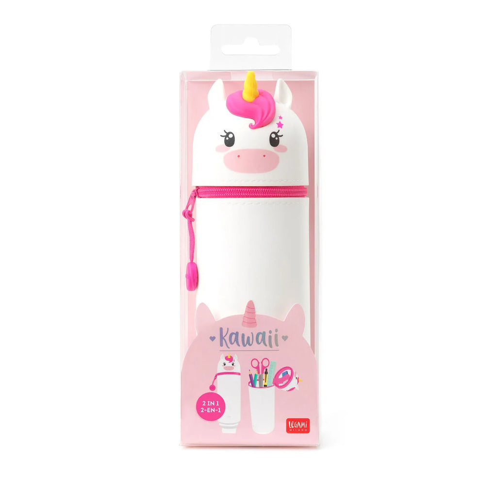 Legami Kawaii 2 in 1 soft silicone Unicorn pencil case - Daisy Park
