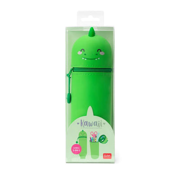 Legami Kawaii 2 in 1 soft silicone Dino pencil case - Daisy Park