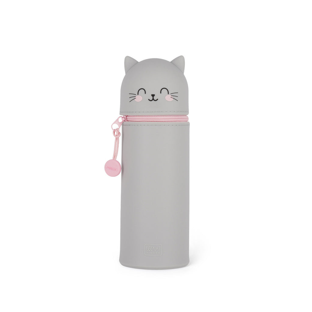 Legami Kawaii 2 in 1 soft silicone Kitty pencil case - Daisy Park