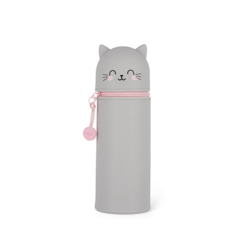 Legami Kawaii 2 in 1 soft silicone Kitty pencil case - Daisy Park
