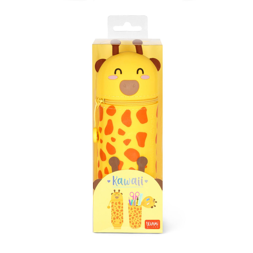 Legami Kawaii 2 in 1 soft silicone Giraffe pencil case - Daisy Park