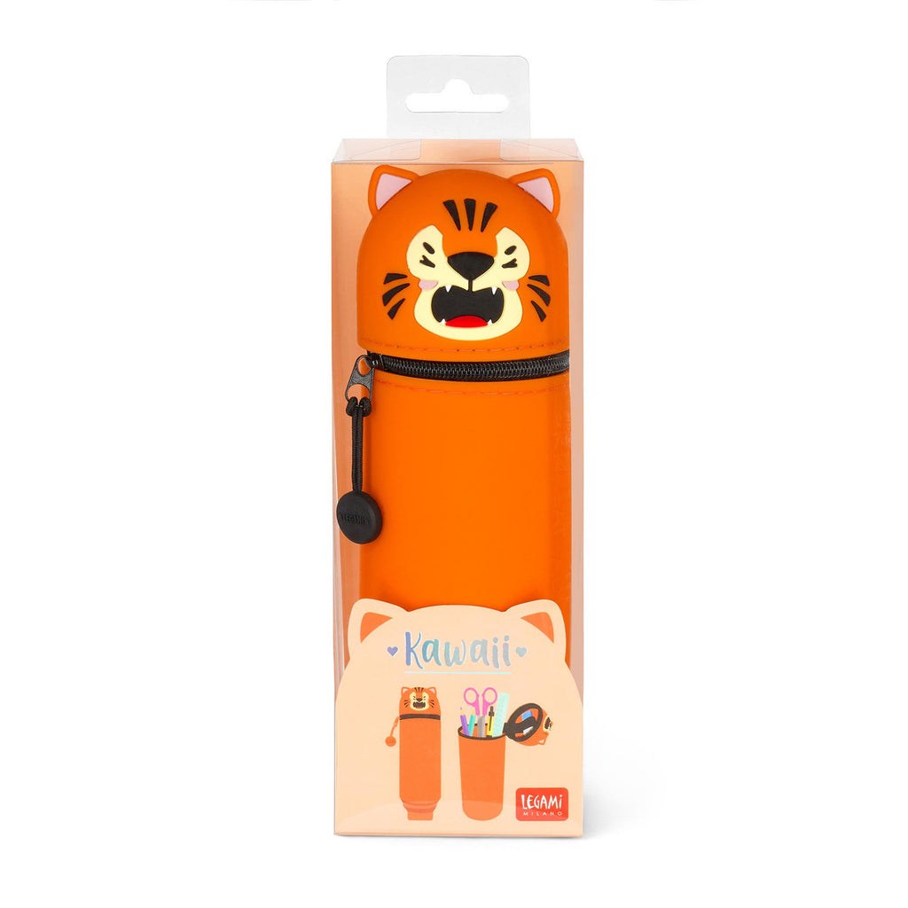 Legami Kawaii 2 in 1 soft silicone Tiger pencil case - Daisy Park