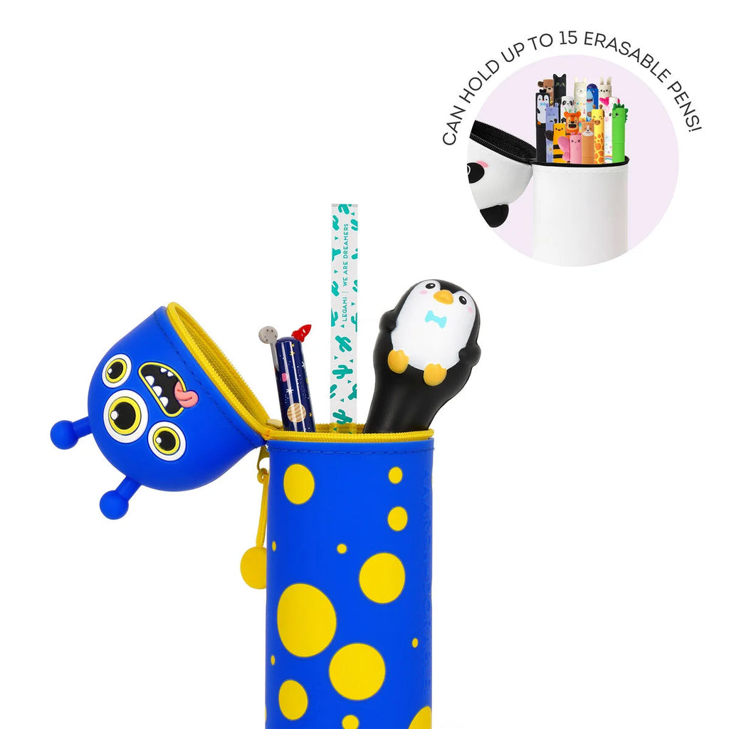 Legami Kawaii 2 in 1 soft silicone Monster pencil case - Daisy Park