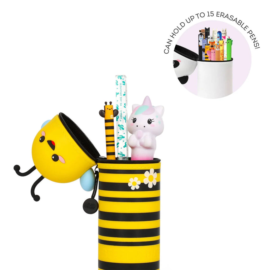Legami Kawaii 2 in 1 soft silicone Bee pencil case - Daisy Park