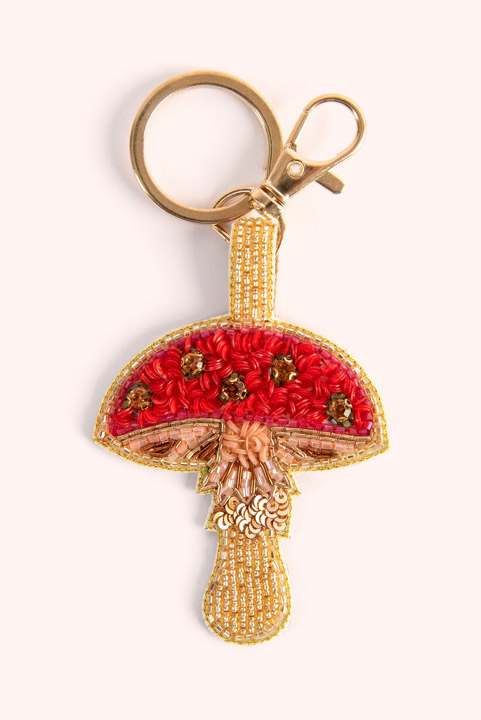 Beaded Toadstool keyring - Daisy Park