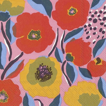 Rosarium rose lunch napkins - Daisy Park