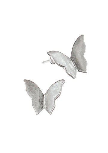 Flutter by Butterfly studs - Worn silver - Daisy Park