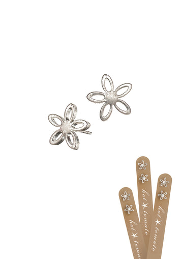 Jasmine worn silver star studs - Daisy Park