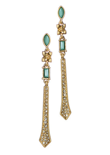 Lady Jayne drops - Worn gold/turquoise - Daisy Park