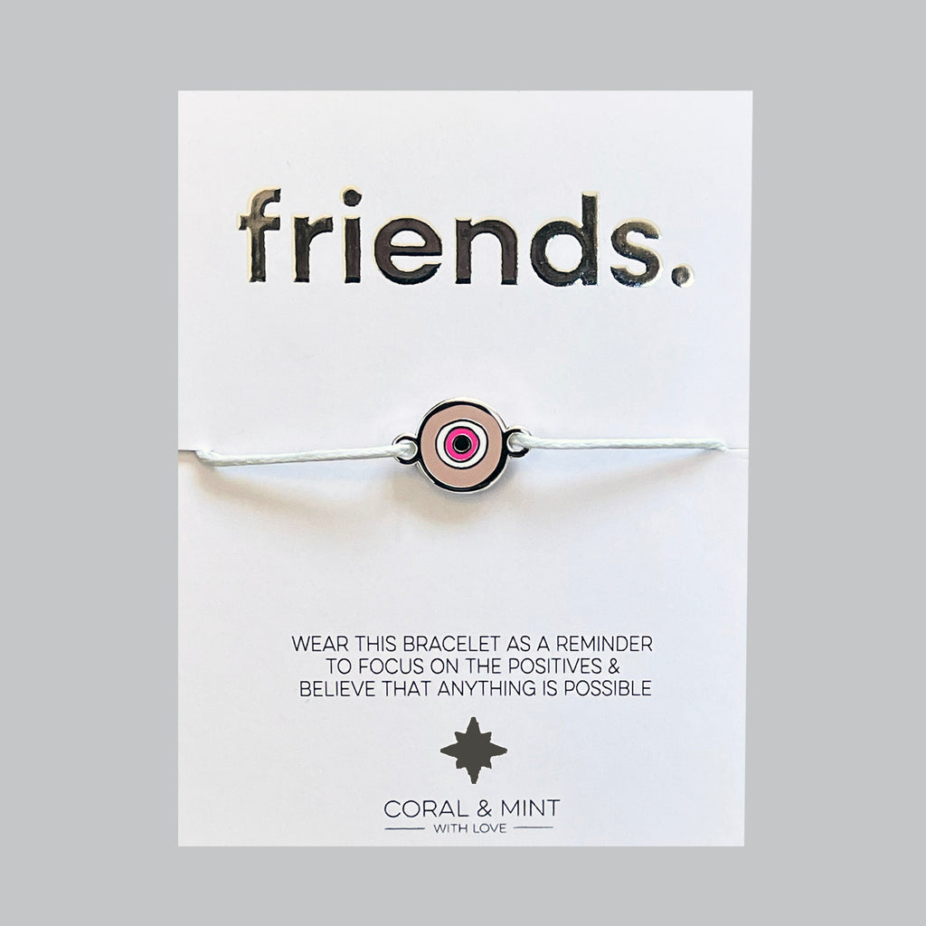 Friends pink evil eye bracelet - Daisy Park