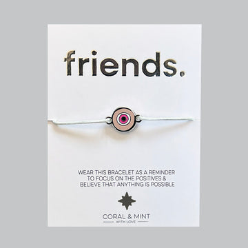 Friends pink evil eye bracelet - Daisy Park