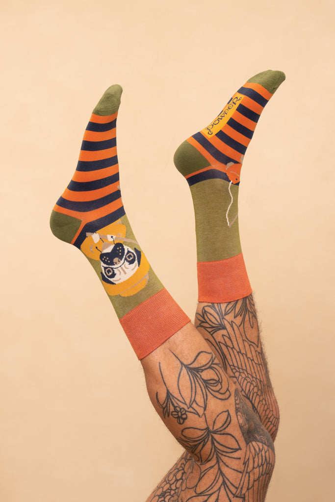 Men's Fisherman pug socks - Daisy Park