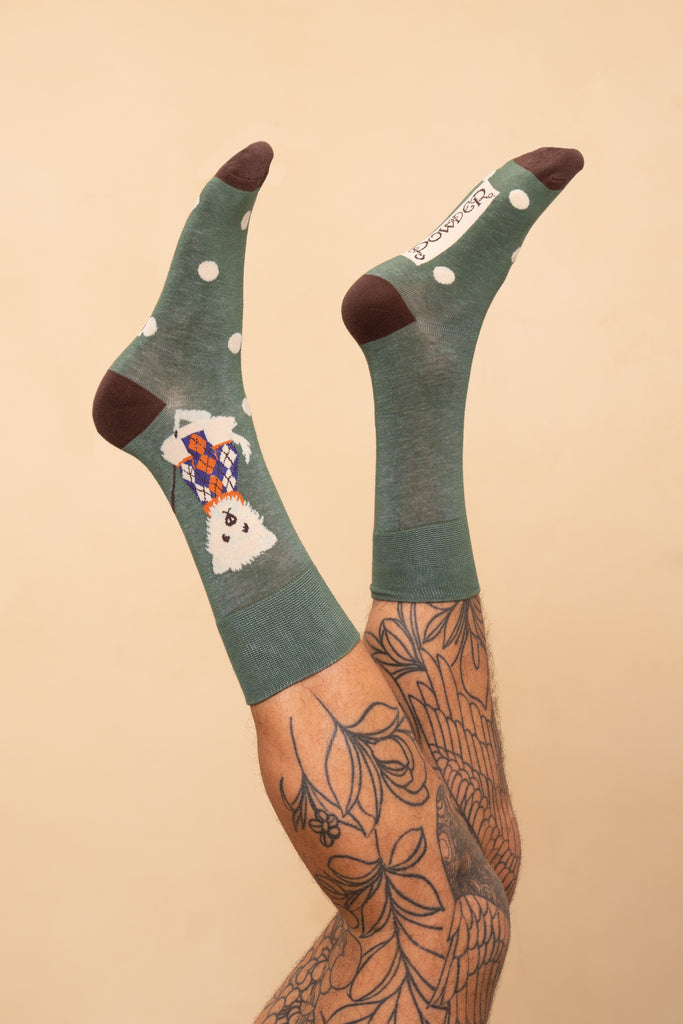 Golfing Westie Men's Socks - Daisy Park