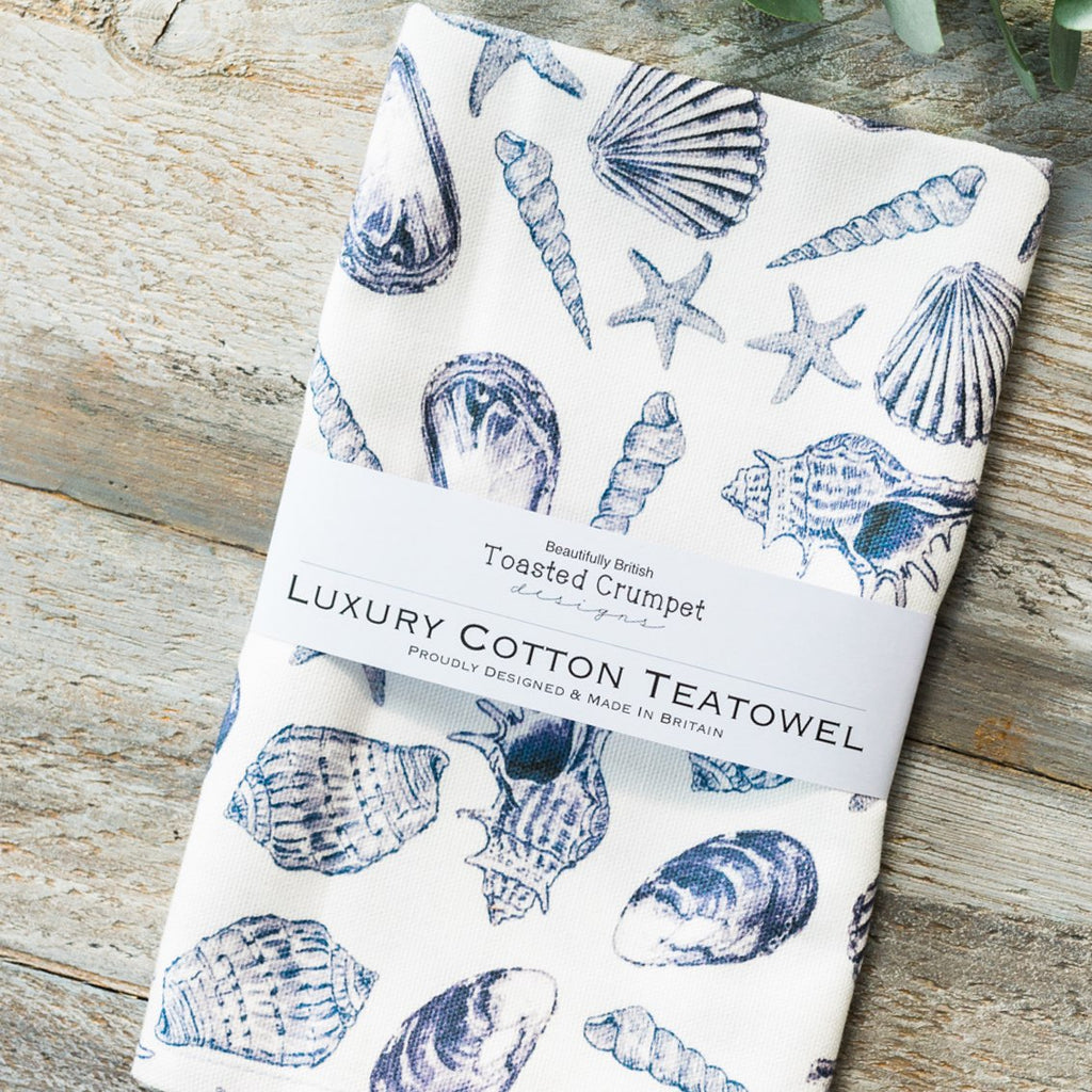 Toasted Crumpet Inky Shells tea towel - Daisy Park
