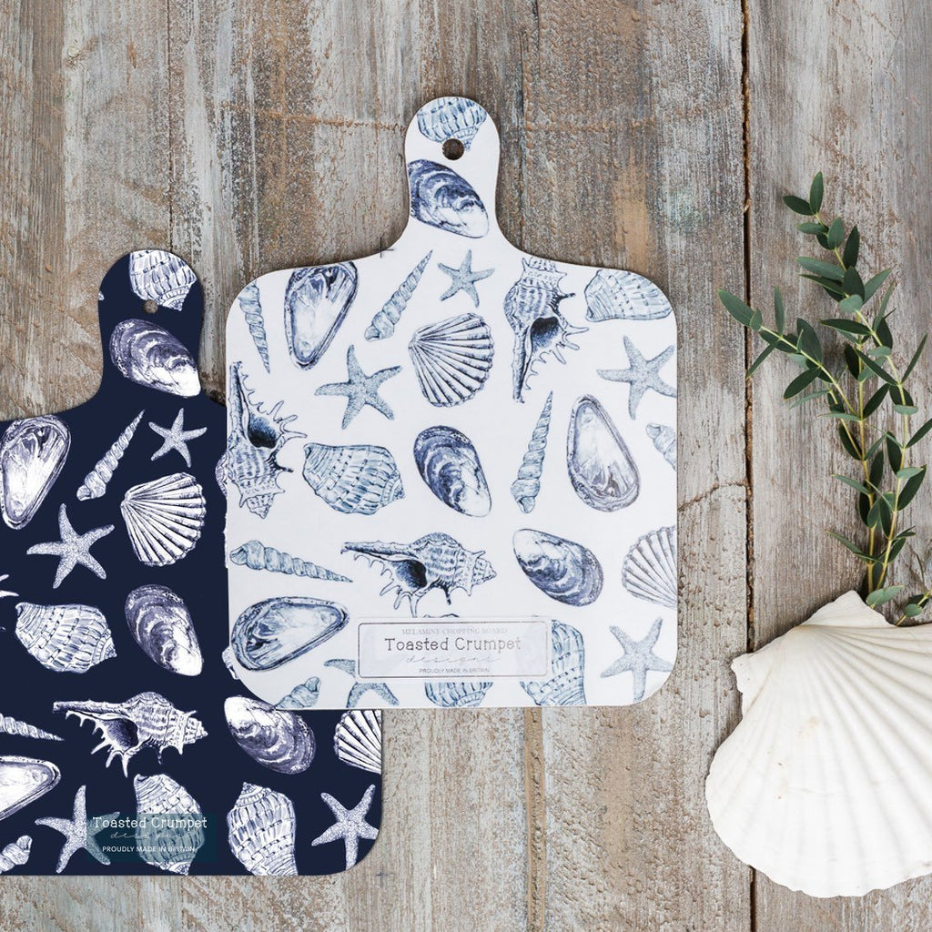 Toasted Crumpet Inky Shells mini double sided chopping board - Daisy Park