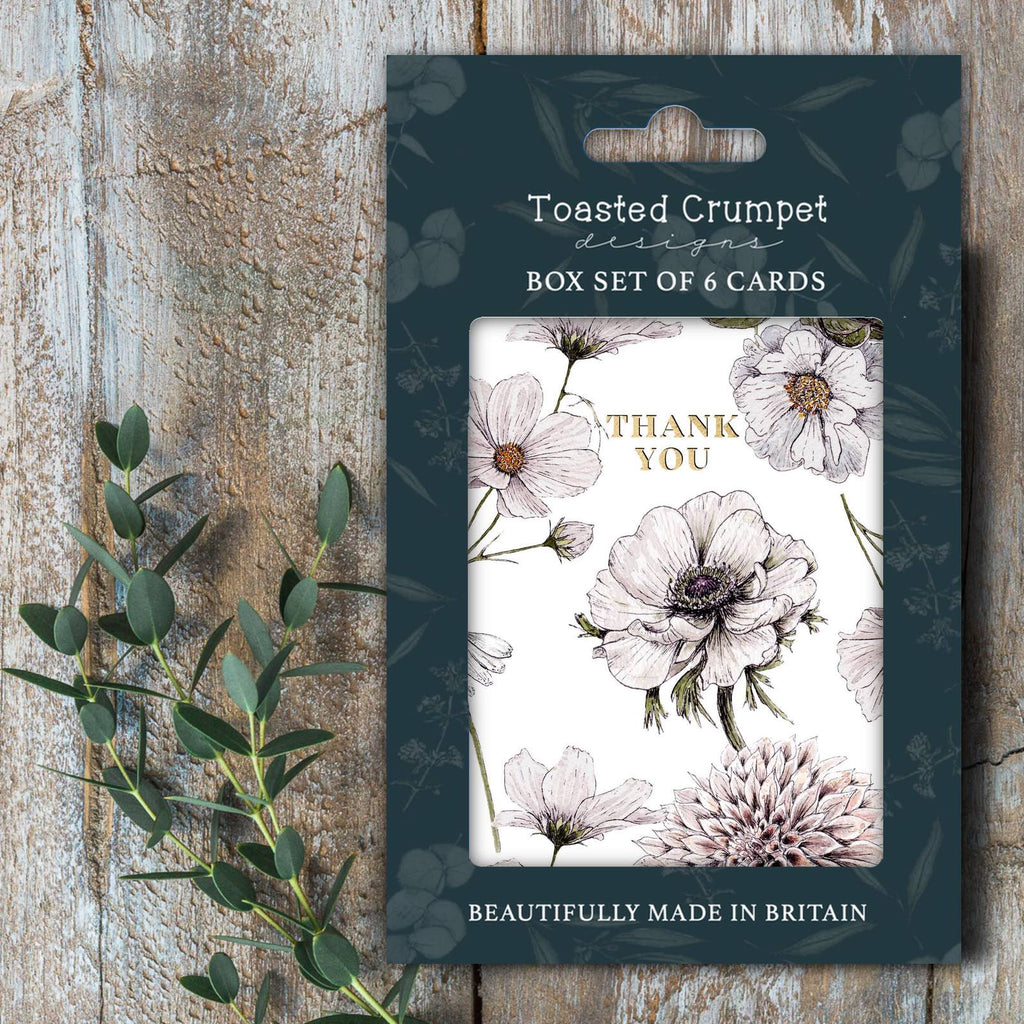 Toasted Crumpet The Blanc collection of 6 Thank you cards - Daisy Park