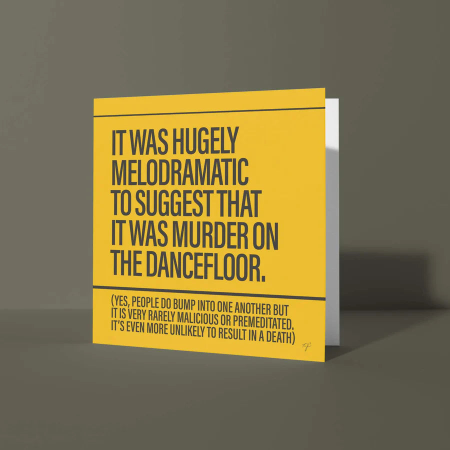 Murder on the Dancefloor square greeting card - Daisy Park