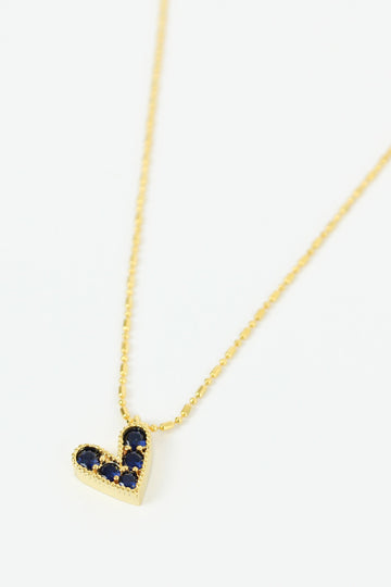 Blue gemstone heart necklace - Daisy Park