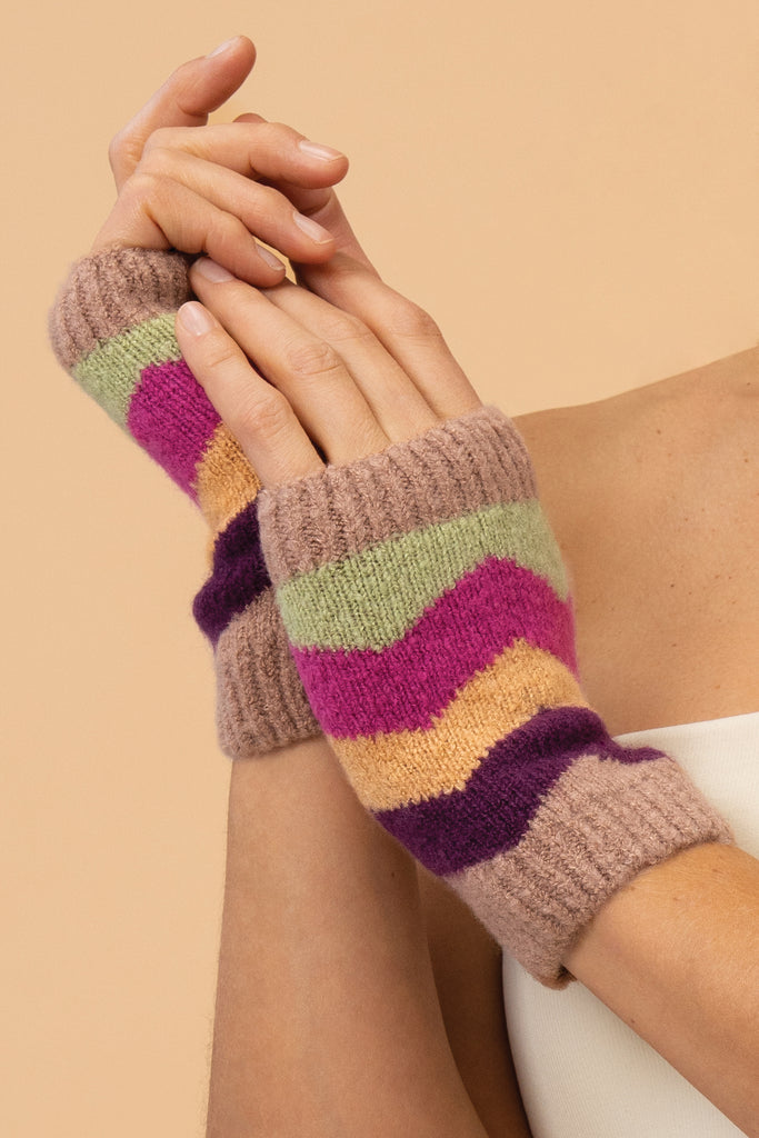 Nora wrist warmers - Taupe mix - Daisy Park