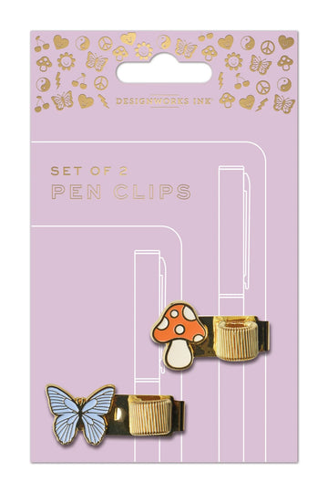 Pen clips - Butterfly and mushroom - Daisy Park