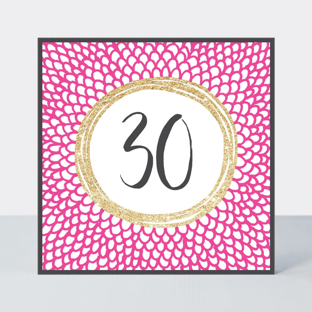 Age 30 Pink Fizz card - Daisy Park