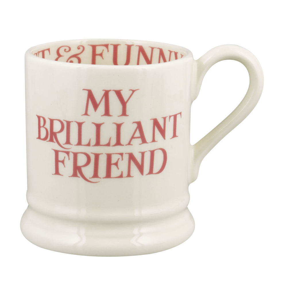 Emma Bridgewater Pink Toast My brilliant friend 1/2 Pint Mug - Daisy Park