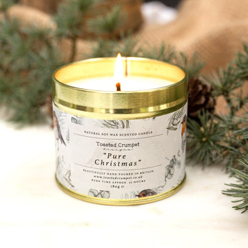 Toasted Crumpet Pure Christmas candle in matt gold tin - Daisy Park