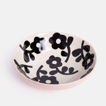 Caroline Gardner Mono Flower shallow bowl - Daisy Park