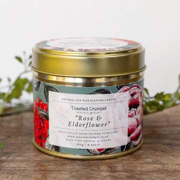 Toasted Crumpet Rose & Elderflower candle in matt gold tin - Daisy Park