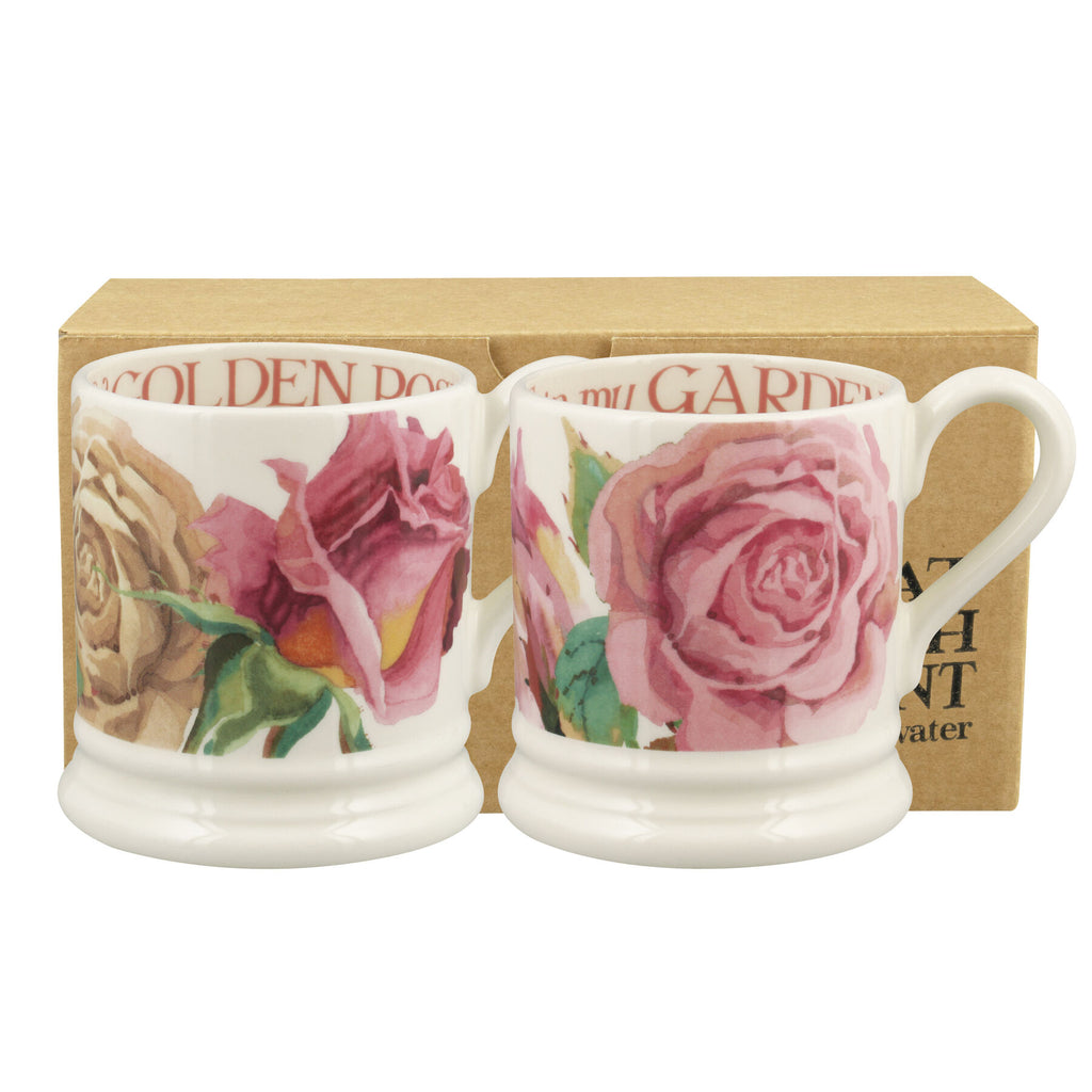 Emma Bridgewater Roses all my life Set Of 2 1/2 Mugs Boxed - Daisy Park