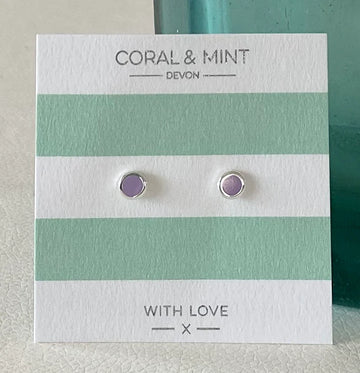 Lilac enamel studs - Daisy Park