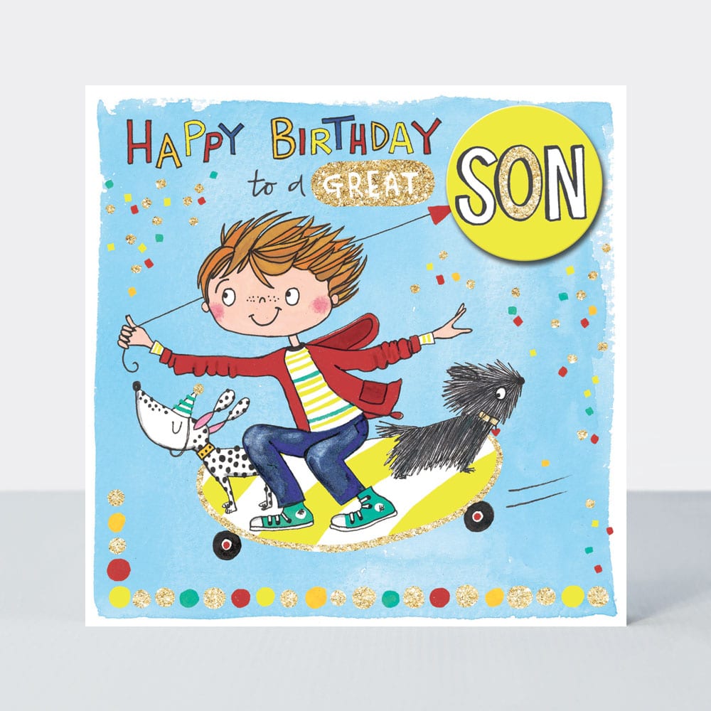 Skateboarding Son birthday card - Daisy Park