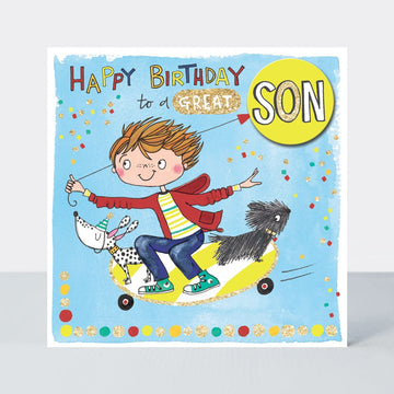 Skateboarding Son birthday card - Daisy Park