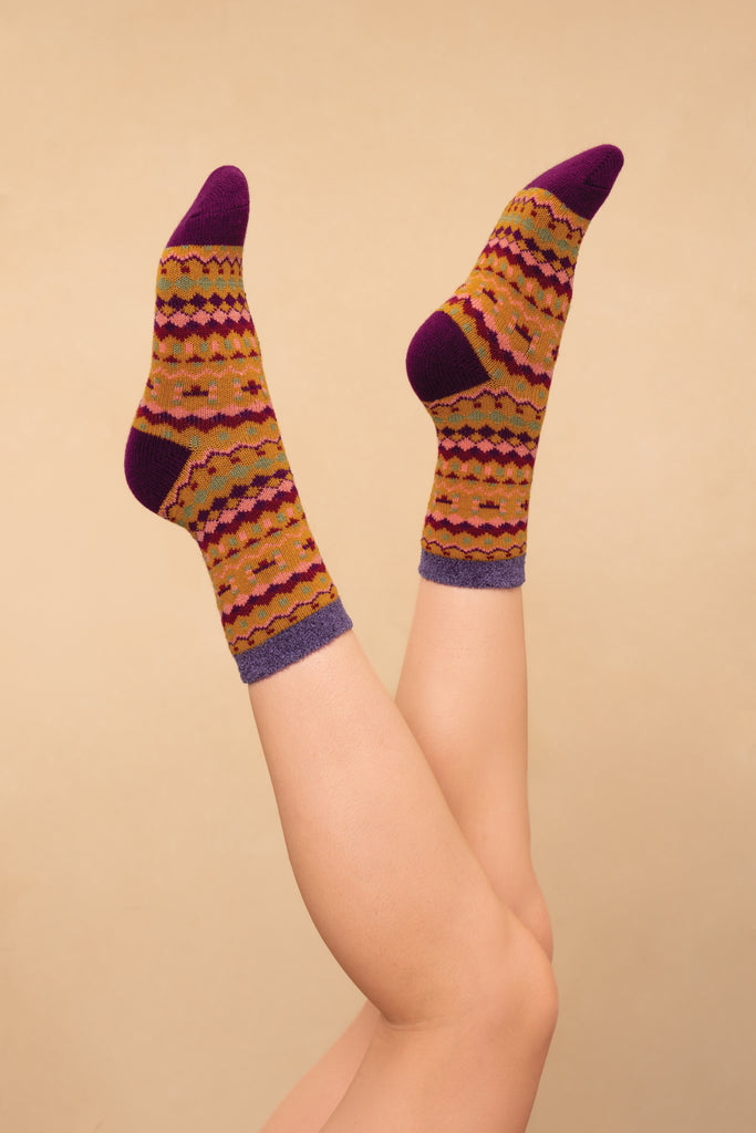 Multi stripe cosy socks - Daisy Park