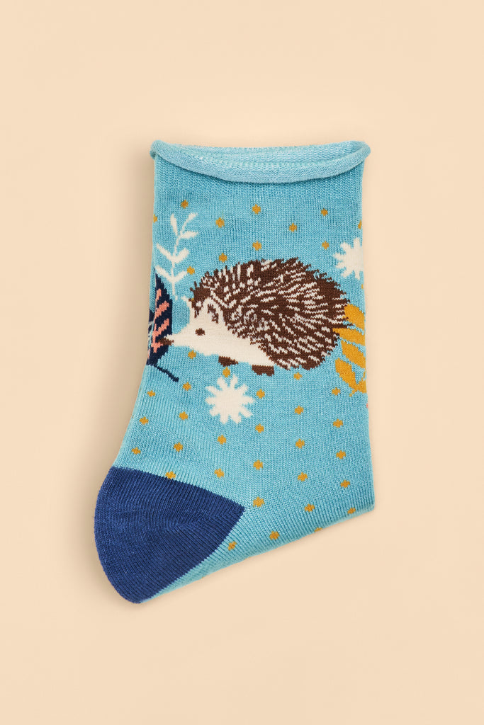 Hedgehog hunting in leaves bamboo socks - Daisy Park