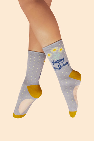 Happy Birthday Daisies ankle socks - Daisy Park